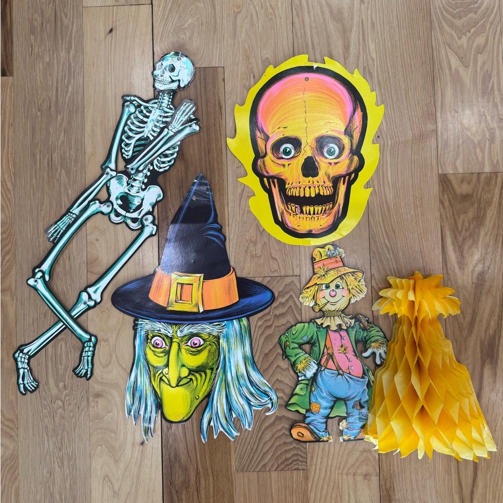 Vintage 1979 The Beistle Creation Four Halloween Decorama Decoration Cutouts